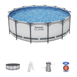 Bestway Piscine hors sol tubulaire ronde Bestway Steel Pro Max 427 x 122 cm gris clair