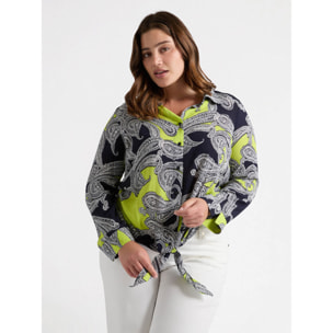 Fiorella Rubino - Camisa con estampado de bandana - Negro