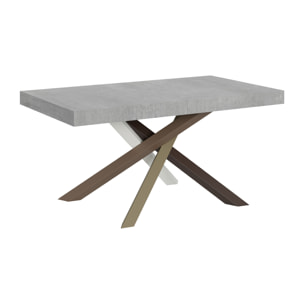 Table extensible 90x160/420 cm Volantis Gris Béton cadre 4/C