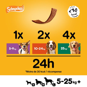 PEDIGREE Schmackos Récompenses multi mix friandises pour chien 12x144g