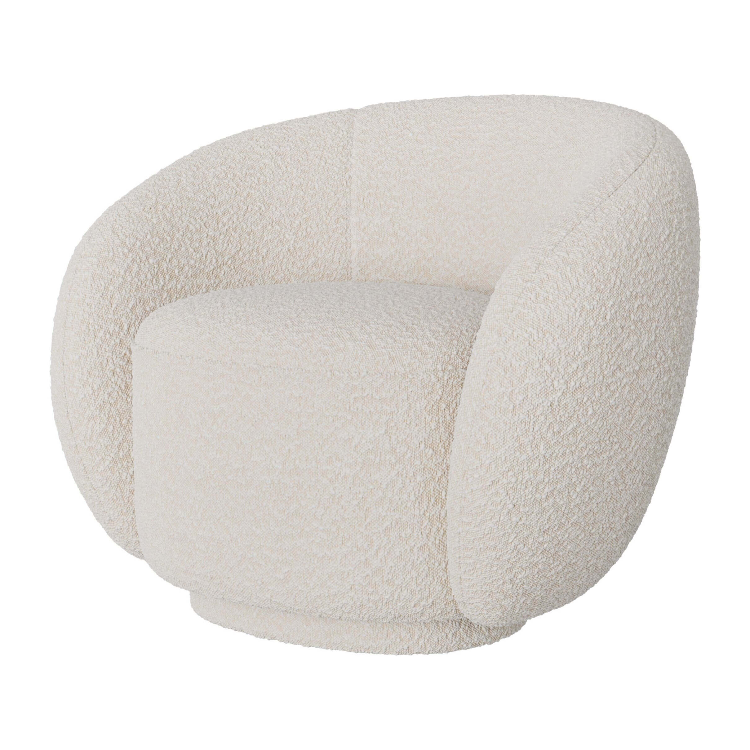 Fauteuil en tissu bouclé blanc - Naya