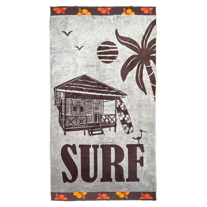Serviette de plage éponge velours Jacquard - Kabana - 100x175cm - 470g/m²