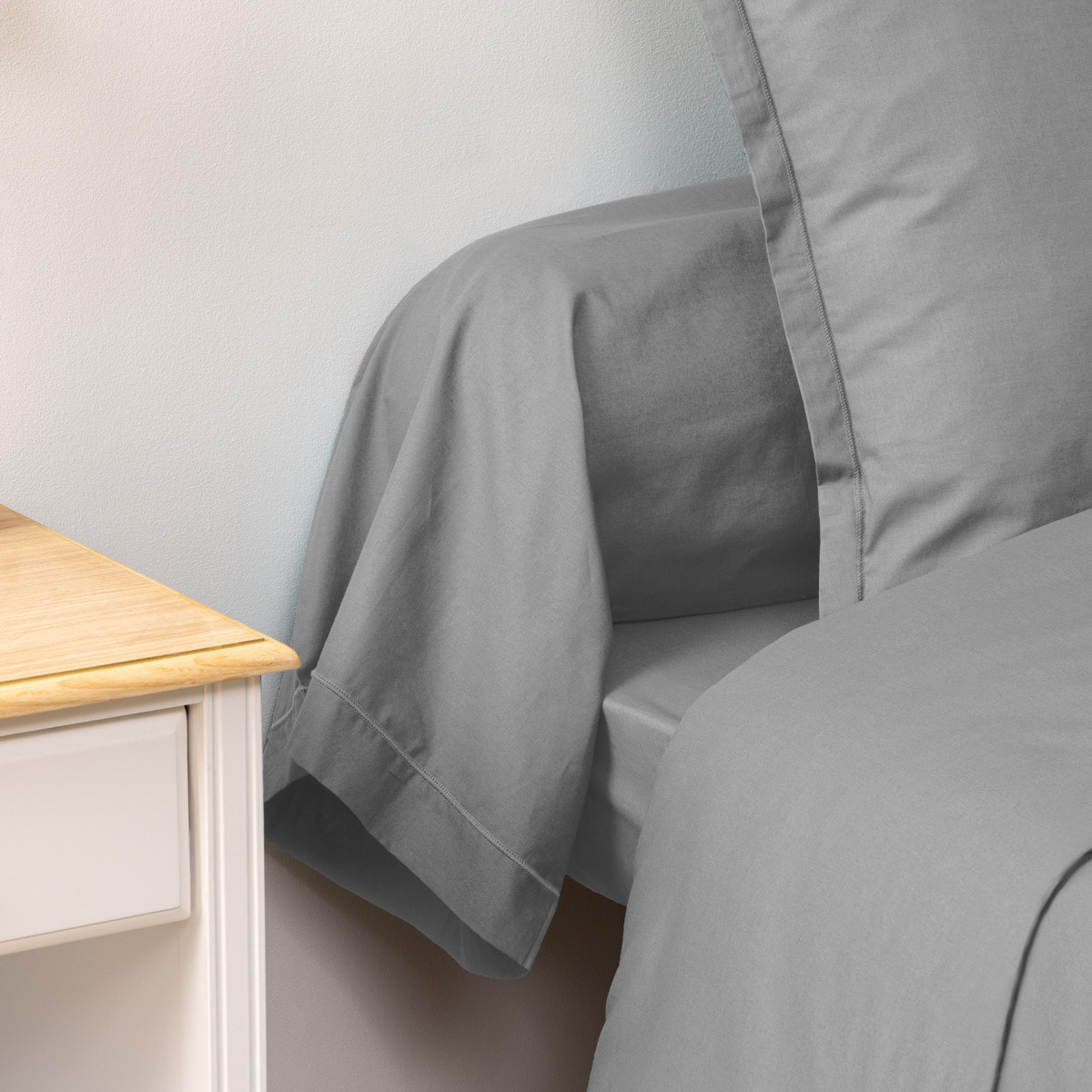 Taie de traversin "Carina" 85x185cm gris souris