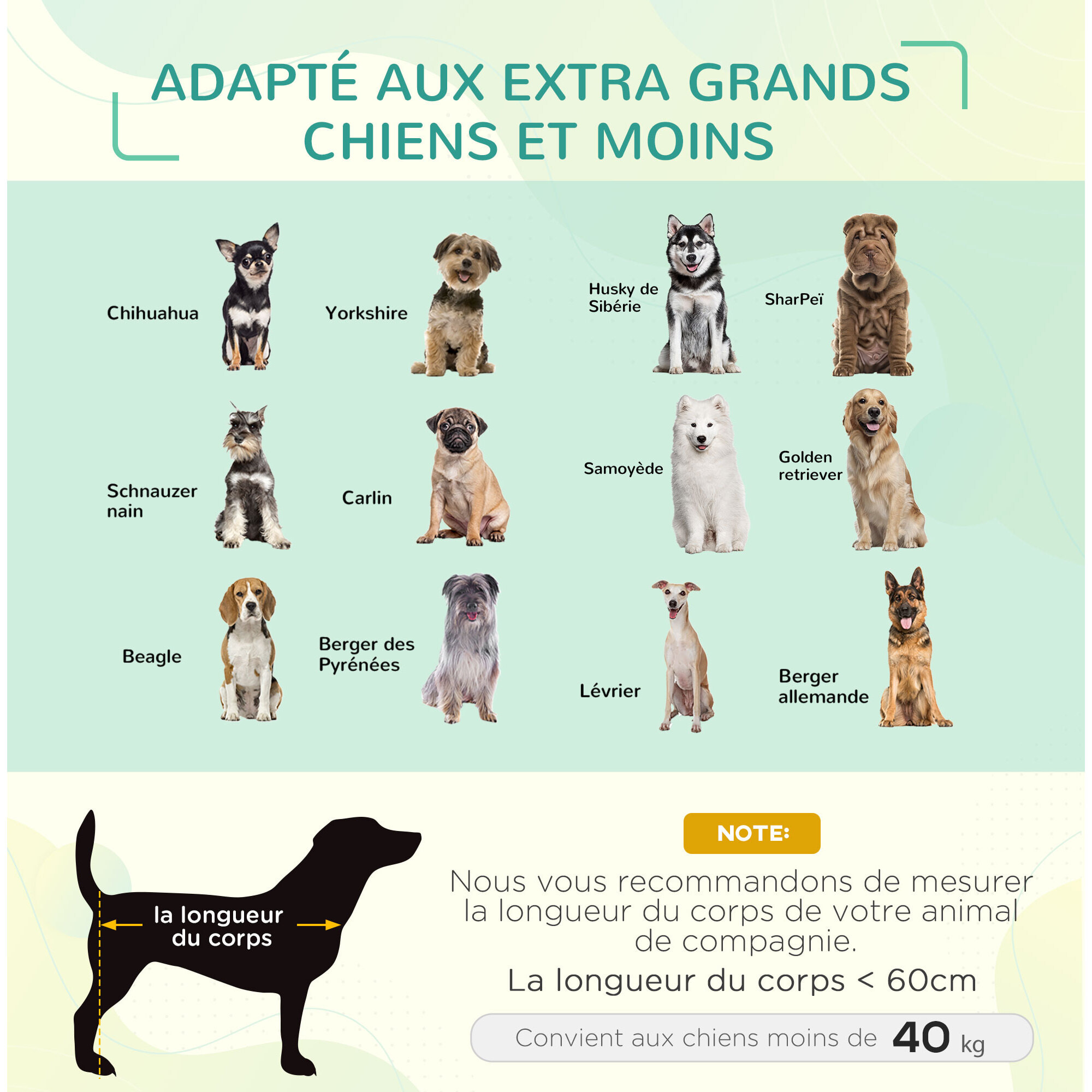 Lit pour chien chat XXL grand confort sur pied dim. 130L x 90l x 20H cm métal époxy textilène micro-perforé noir