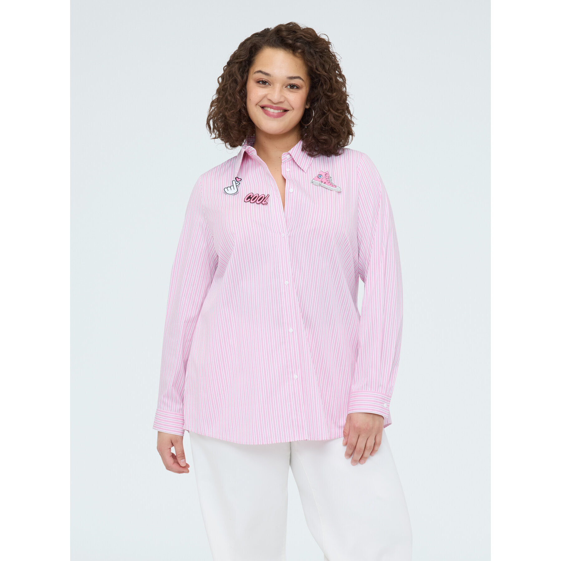 Fiorella Rubino - Camicia a righe in cotone - Rosa