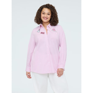 Fiorella Rubino - Camicia a righe in cotone - Rosa