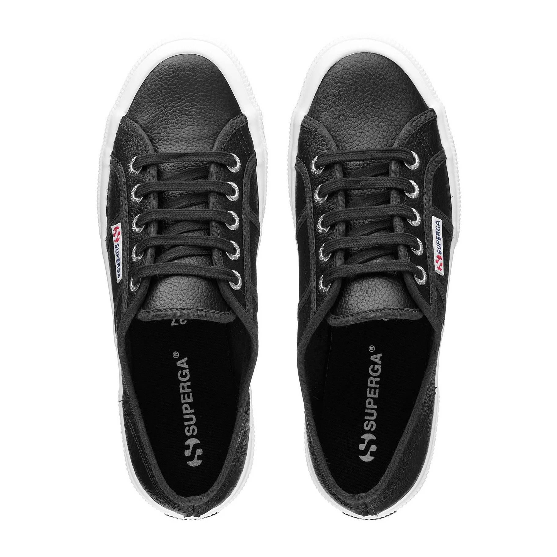 Le Superga Uomo Donna Nero 2750 TUMBLED LEATHER