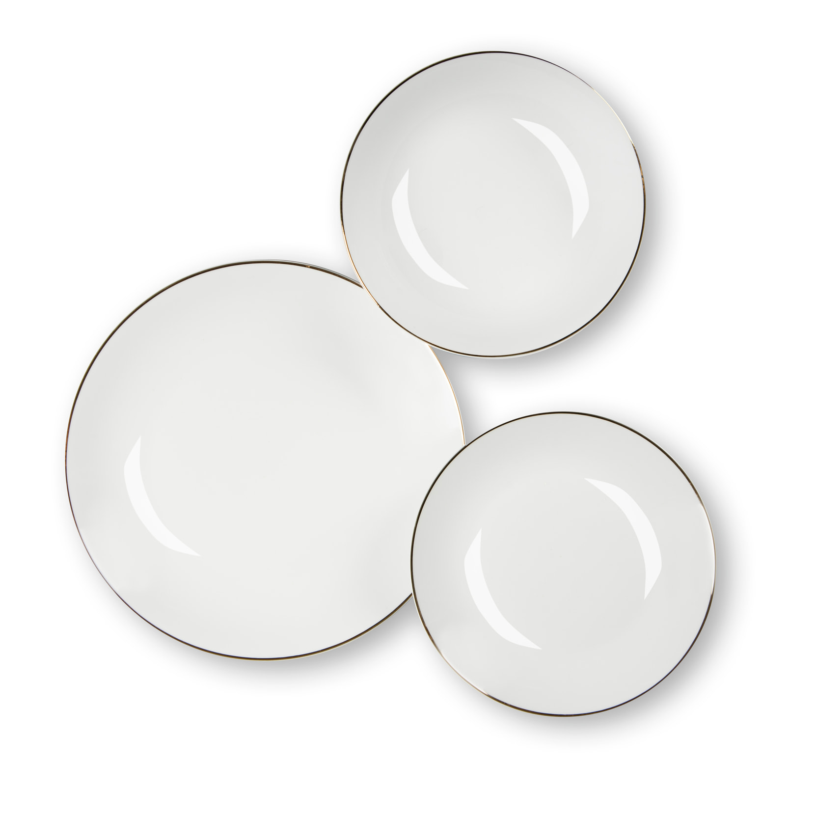 Service de table 18 pièces Excelsa – Golden, Porcelaine Blanc