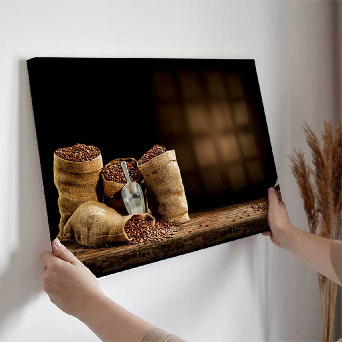 Tableau sacs de café grains Toile imprimée