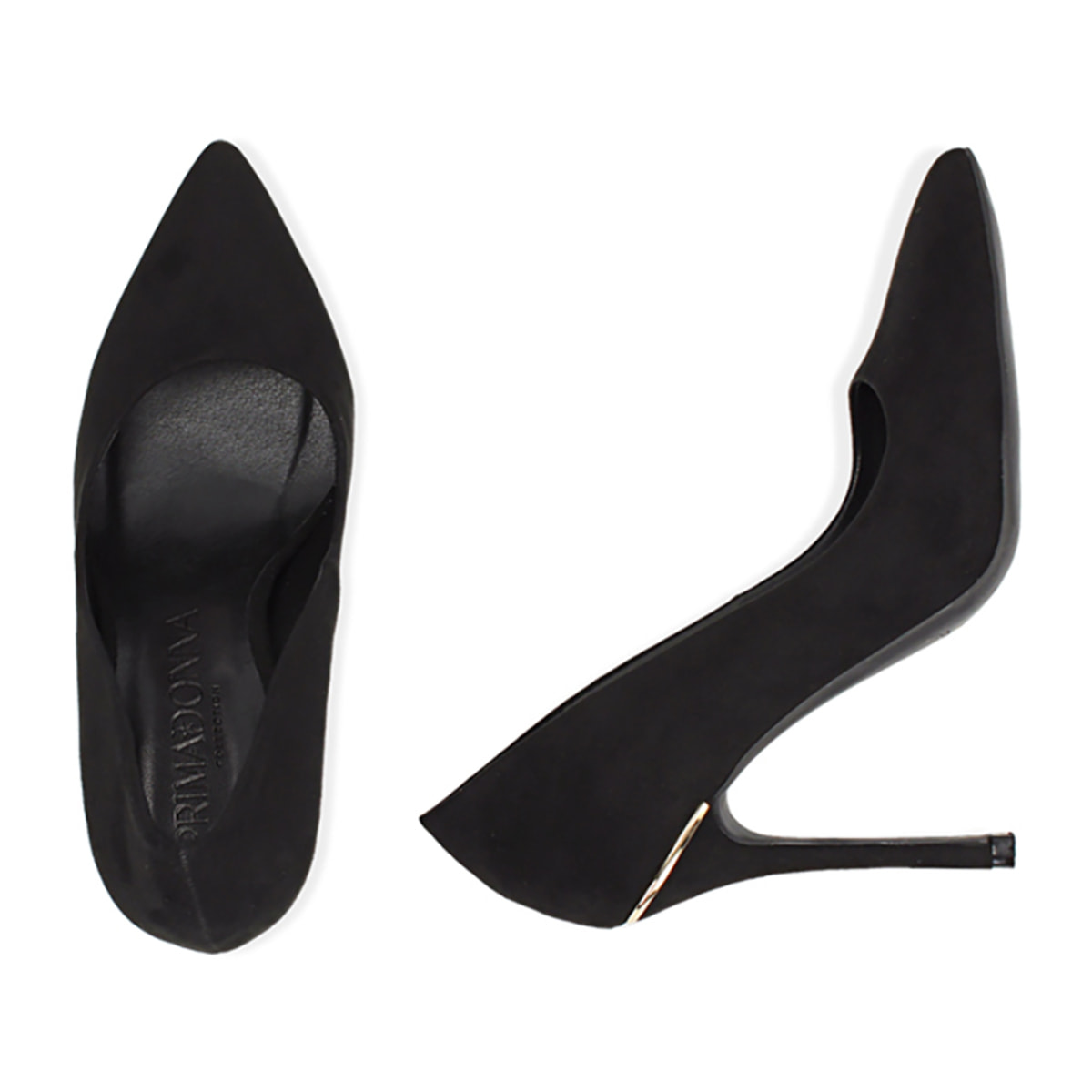 Salón de microfibra negro, tacón 11 cm.