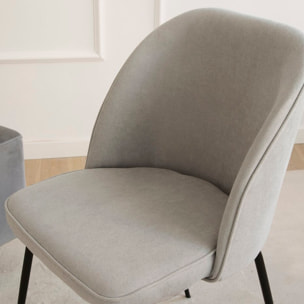 Chaise rembourrée Leivar -tissu. pieds métalliques-couleur gris 48 x 86 x 54 cm