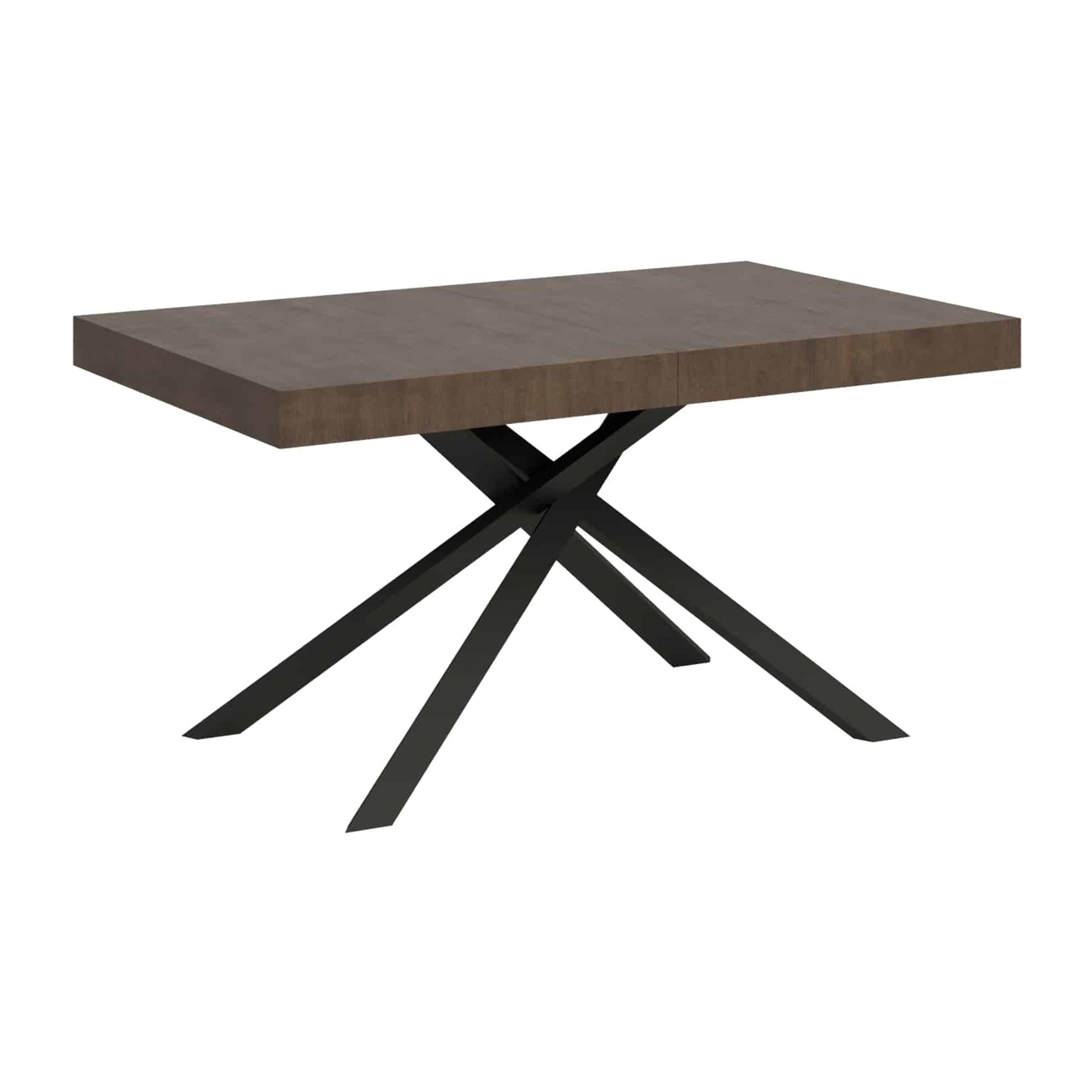 Table extensible 140x90/244 cm Karida Noyer cadre Anthracite