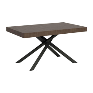 Table extensible 140x90/244 cm Karida Noyer cadre Anthracite