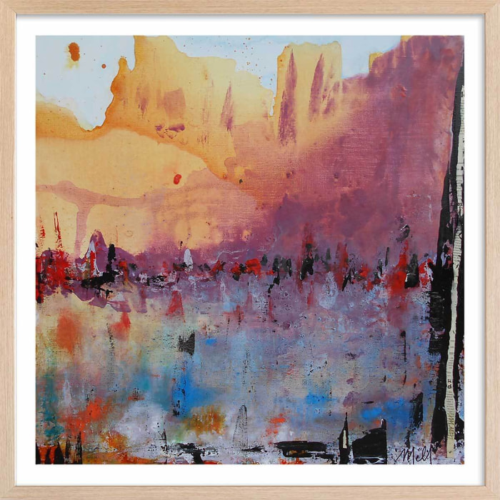 Affiche abstraite grand canyon arizona Affiche + cadre en bois - Chêne