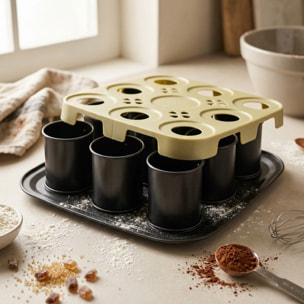 Moule à gâteaux individuels 9 empreintes avec couvercle 29 x 29 cm Zenker Bake Click and Go