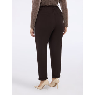 Fiorella Rubino - Pantaloni Balloon in tessuto scuba - Marrone