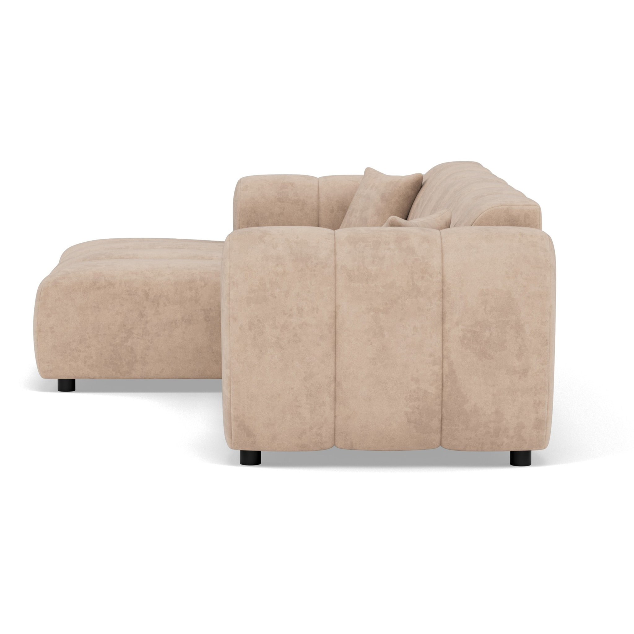 Curtis - canapé d'angle gauche 4 places en simili - Beige