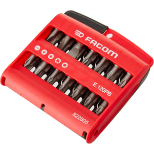 Jeu de 28 embouts de visssage (Plats, PH, PZ Torx et six pans)
