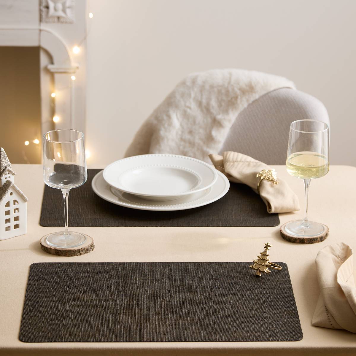Set de table rectangulaire Esmée 30x45cm noir