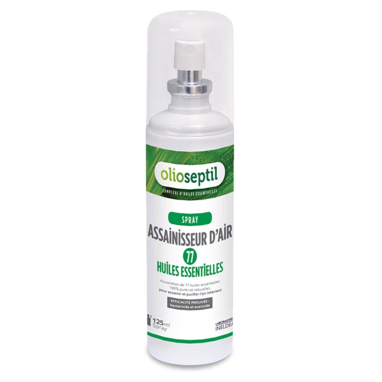 OLIOSEPTIL - Assainisseur d'Air 77 Huiles Essentielles - 100% Pures et Naturelles - Assainit & Purifie l'Air - Élimine Bactéries, Microbes et Acariens - Ambiance Olfactive Relaxante - Spray 125ml