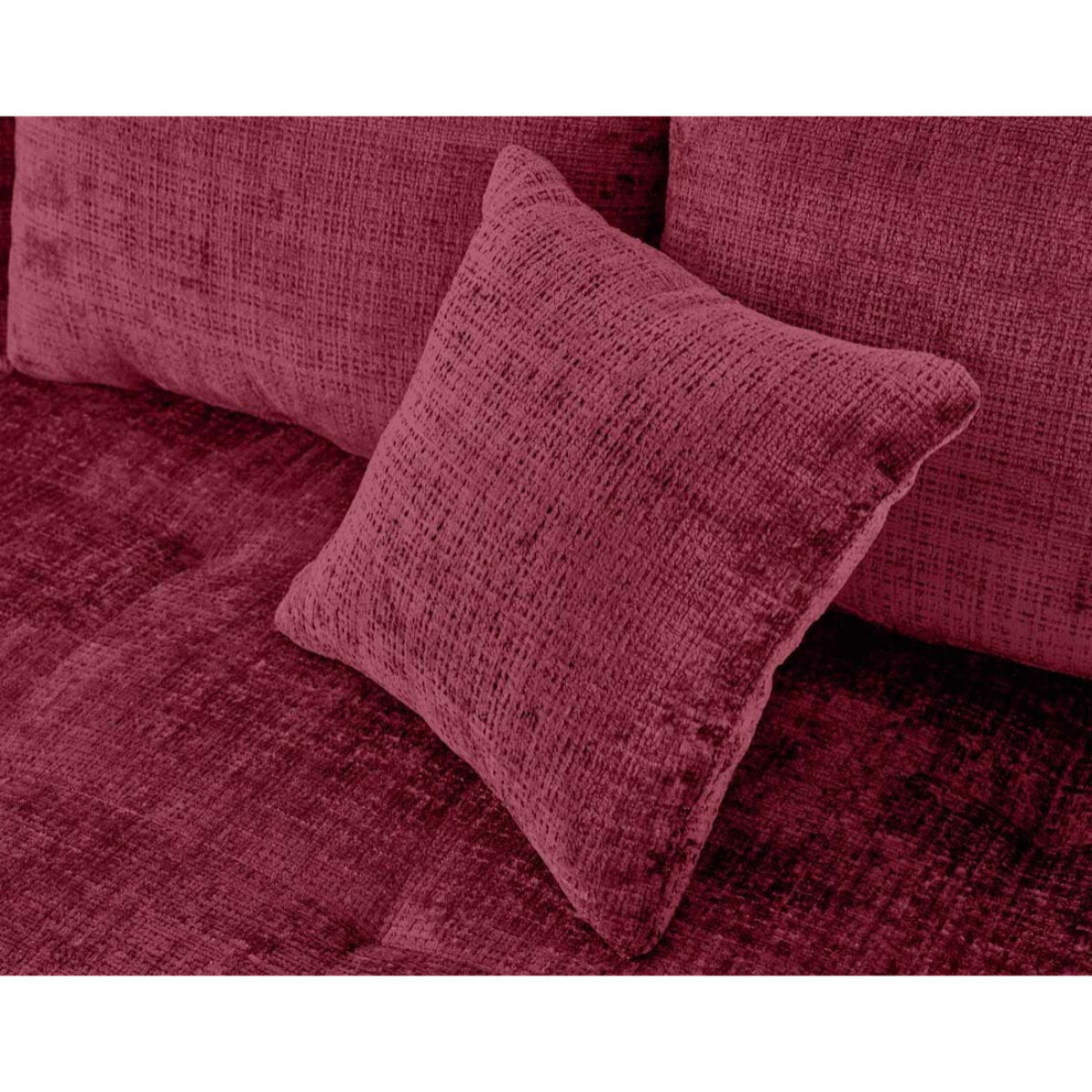 Rune - canapé d'angle droit 4 places en velours texturé - Prune