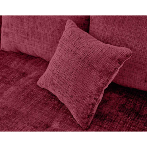 Rune - canapé d'angle droit 4 places en velours texturé - Prune