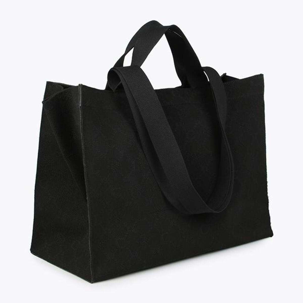 Borsa shopper media con tessuto monogramma