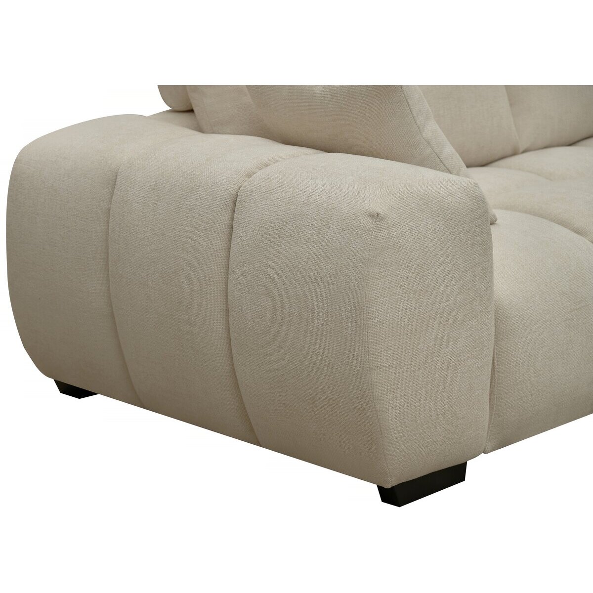 Canapé d'angle tissu "Monceau" - 3 places - Beige