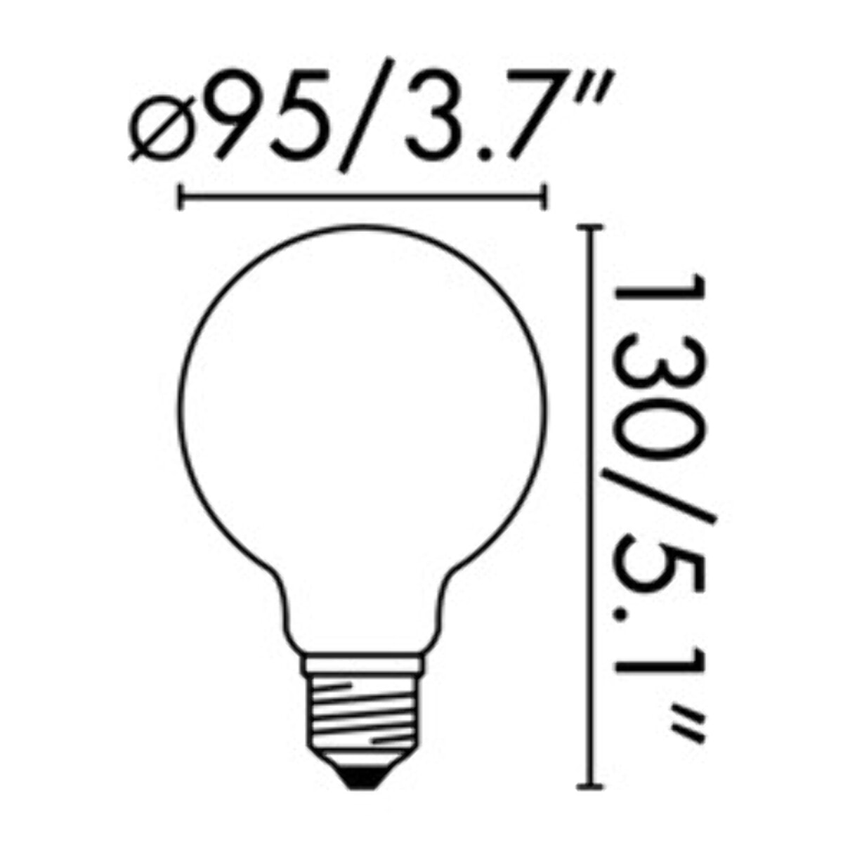 Lampadina G95 OPACA LED E27 8W 2700K DIMMABLE