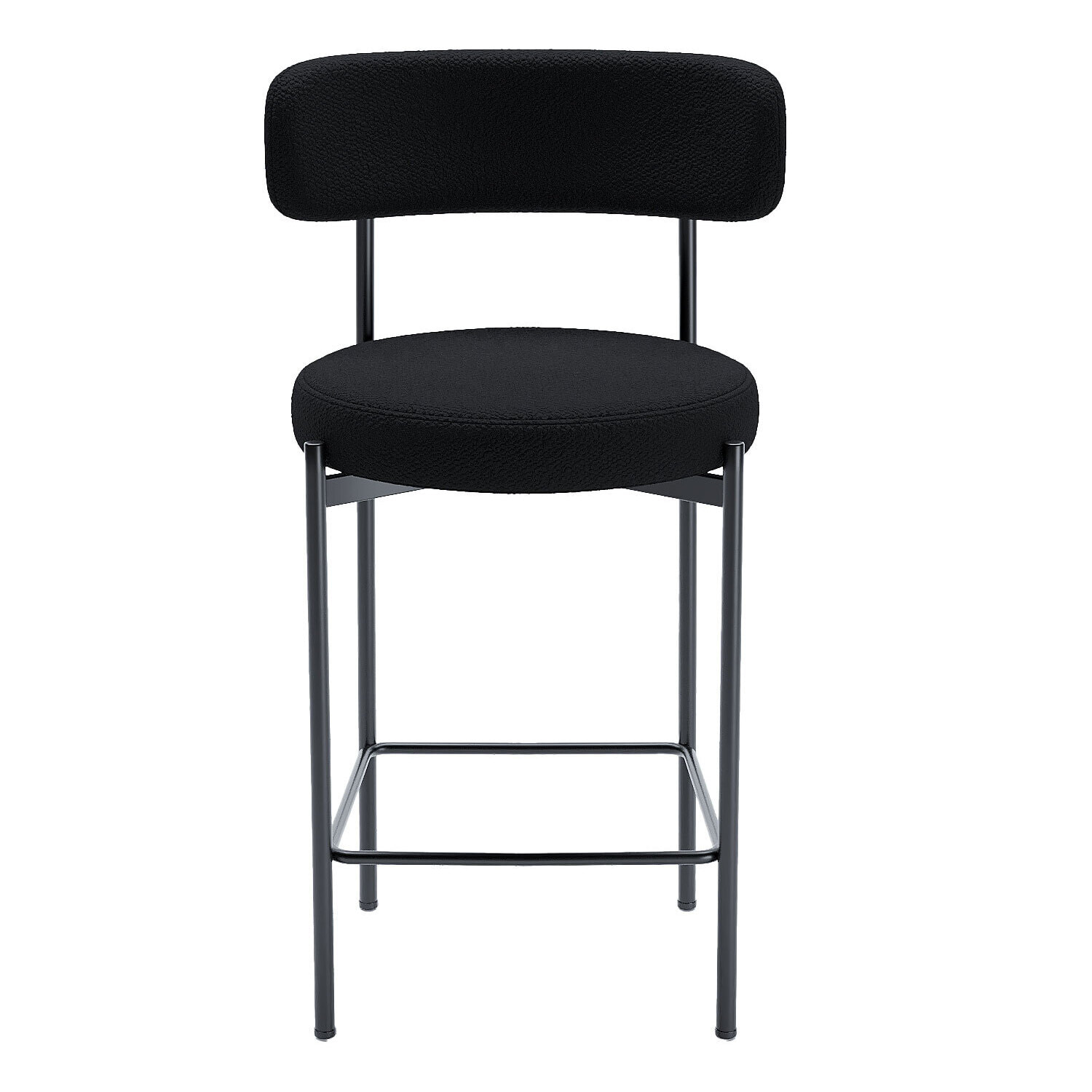 Lot de 2 chaises de bar bouclette grise anthracite Charlotte