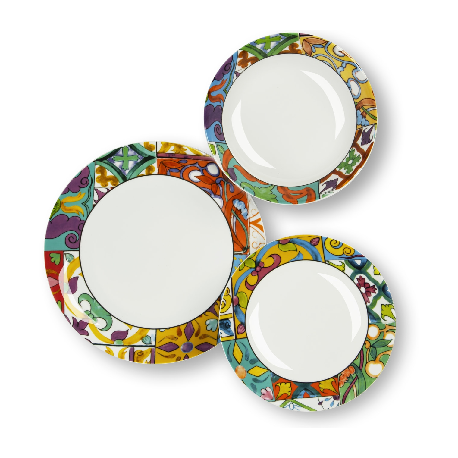 Service de 12 assiettes Excelsa Belem, porcelaine, multicolore