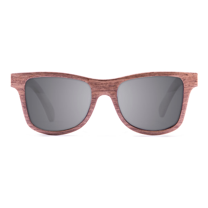 Gafas de sol KAU WASHINGTON - De madera de nogal con patilla rojo / Ahumada
