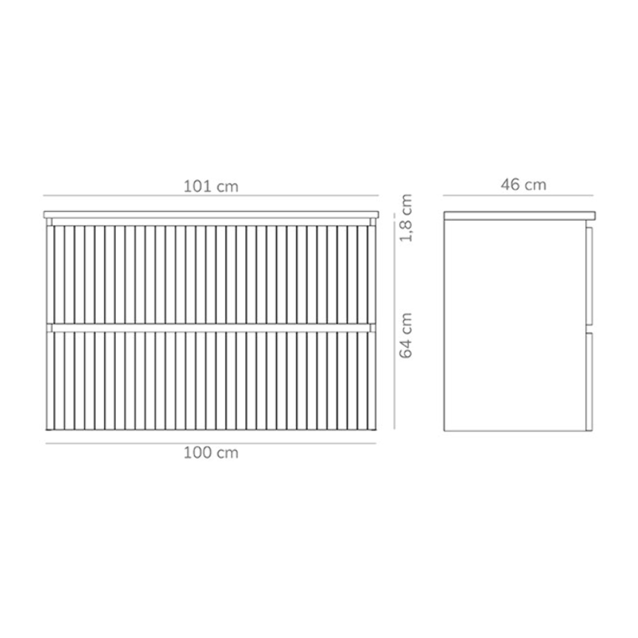 Ensemble de Salle de Bain Miya | 100 cm Blanc | Deux Tiroirs | Lavabo Encastré | N'inclut pas le Miroir | Alday