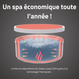 Bestway Spa semi rigide rond Lay-Z-Spa Toronto Smart AirJet Thermacore avec WiFi 5-7 personnes