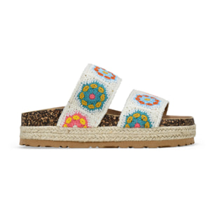 Sandalias de crochet blancas con esparto