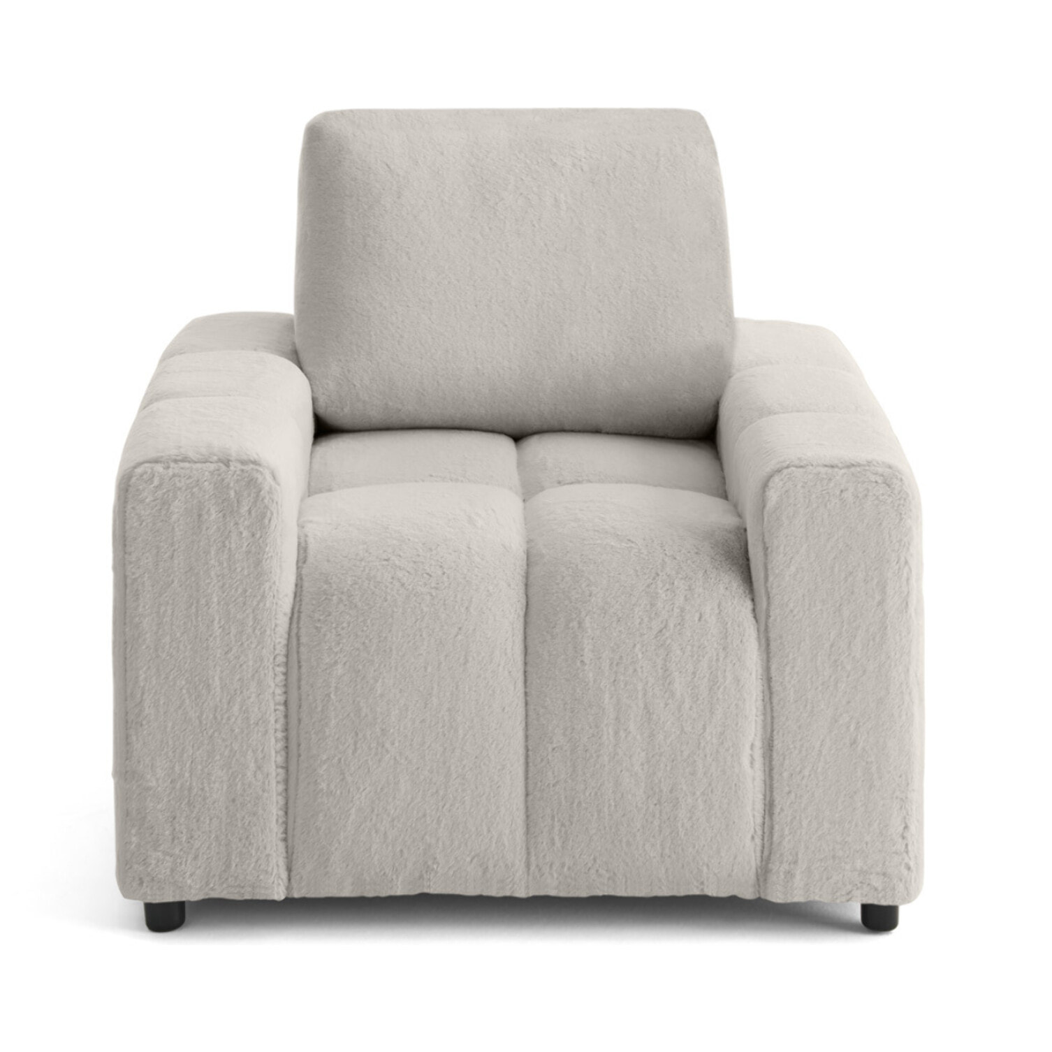 Crocus - fauteuil en fausse fourrure - Gris clair