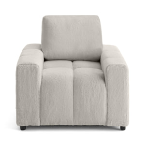 Crocus - fauteuil en fausse fourrure - Gris clair