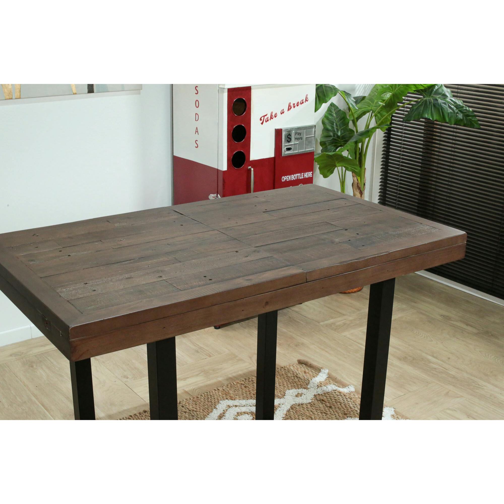 Table haute extensible bois recyclé 120-160 cm SAMOA