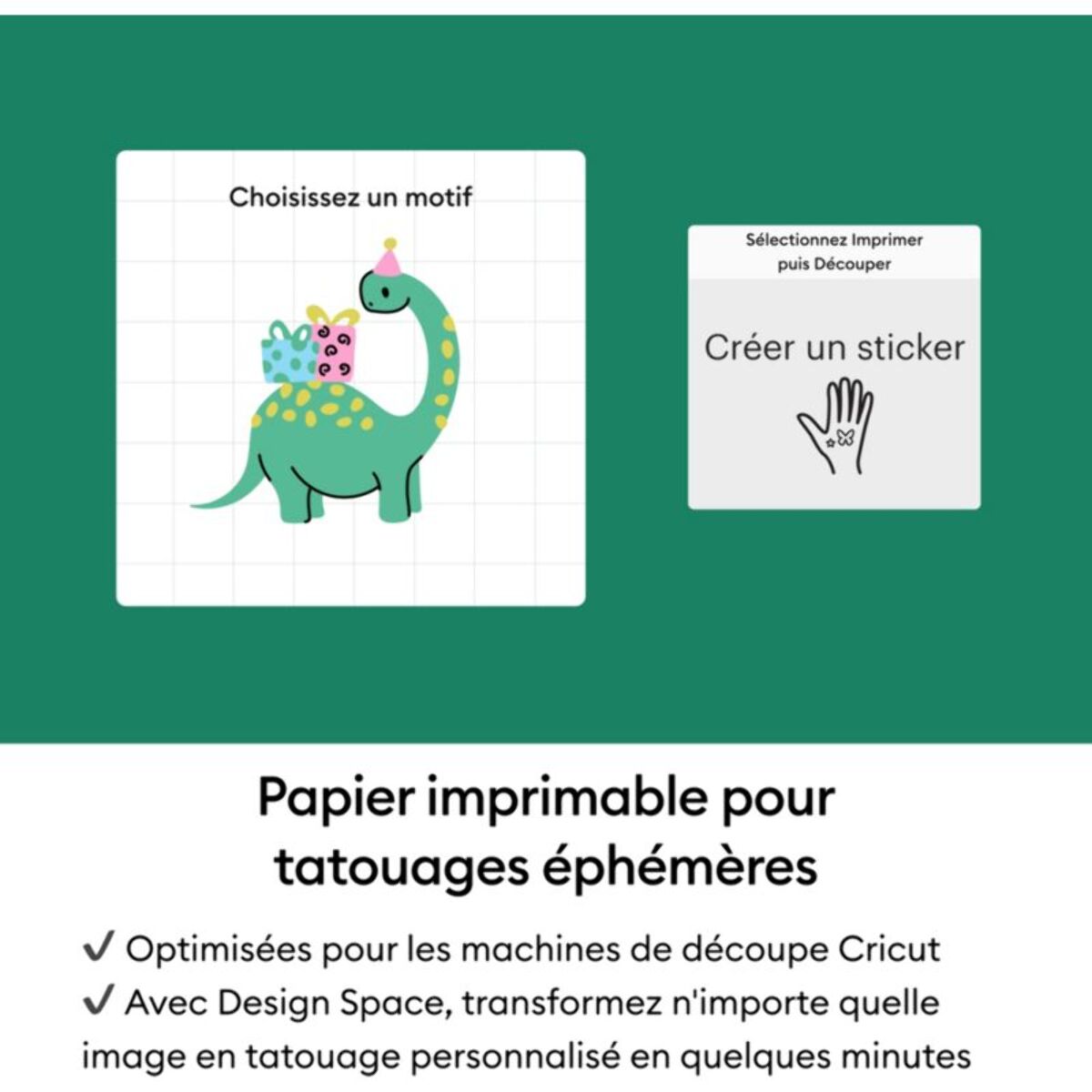 Accessoire CRICUT Feuilles tatouages imprimables