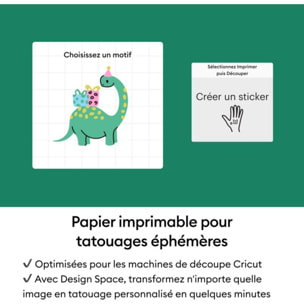 Accessoire CRICUT Feuilles tatouages imprimables