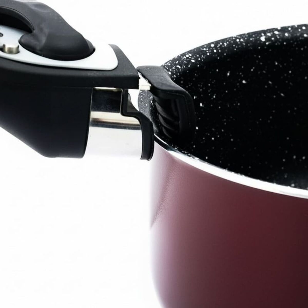 Batterie de cuisine revêtement pierre avec manche amovible 17 pièces bordeaux Herzberg  HG8055-BR