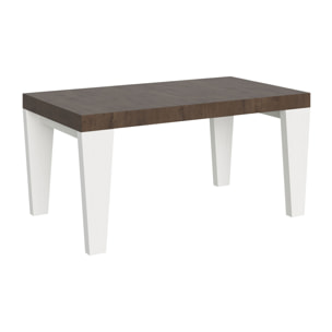 Mesa extensible 90x160/264 cm Spimbo Mix tapa Nogal patas Fresno Blanco