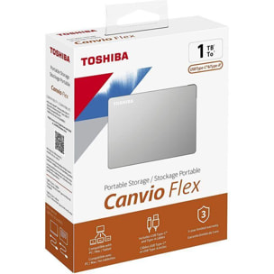 Disque dur externe TOSHIBA Canvio FLEX 1To Silver USB-A et USB-C
