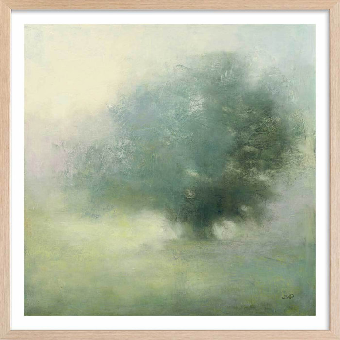 Affiche Brume verte Affiche + cadre en bois - Chêne