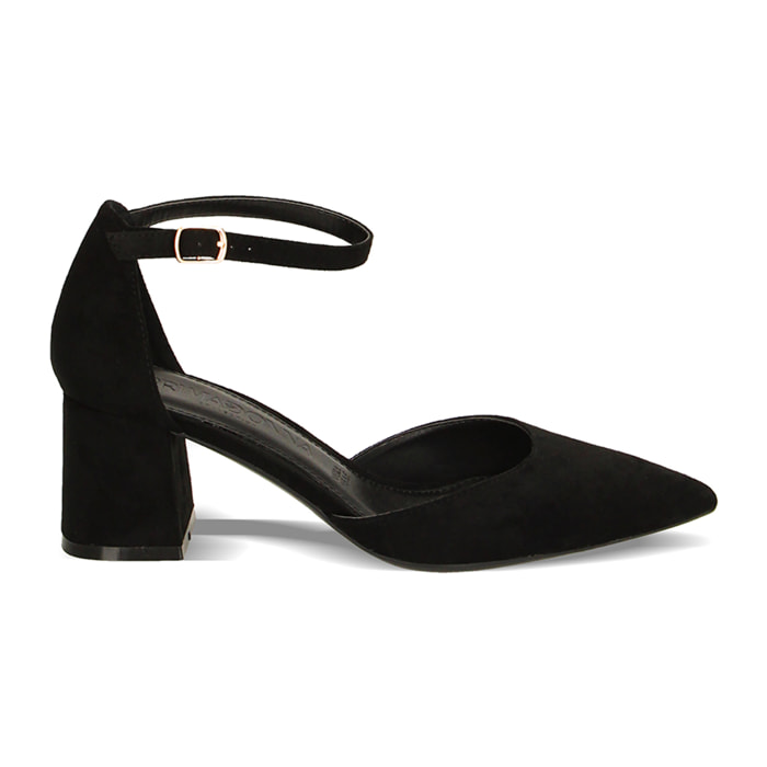 Open Shank negras en tela