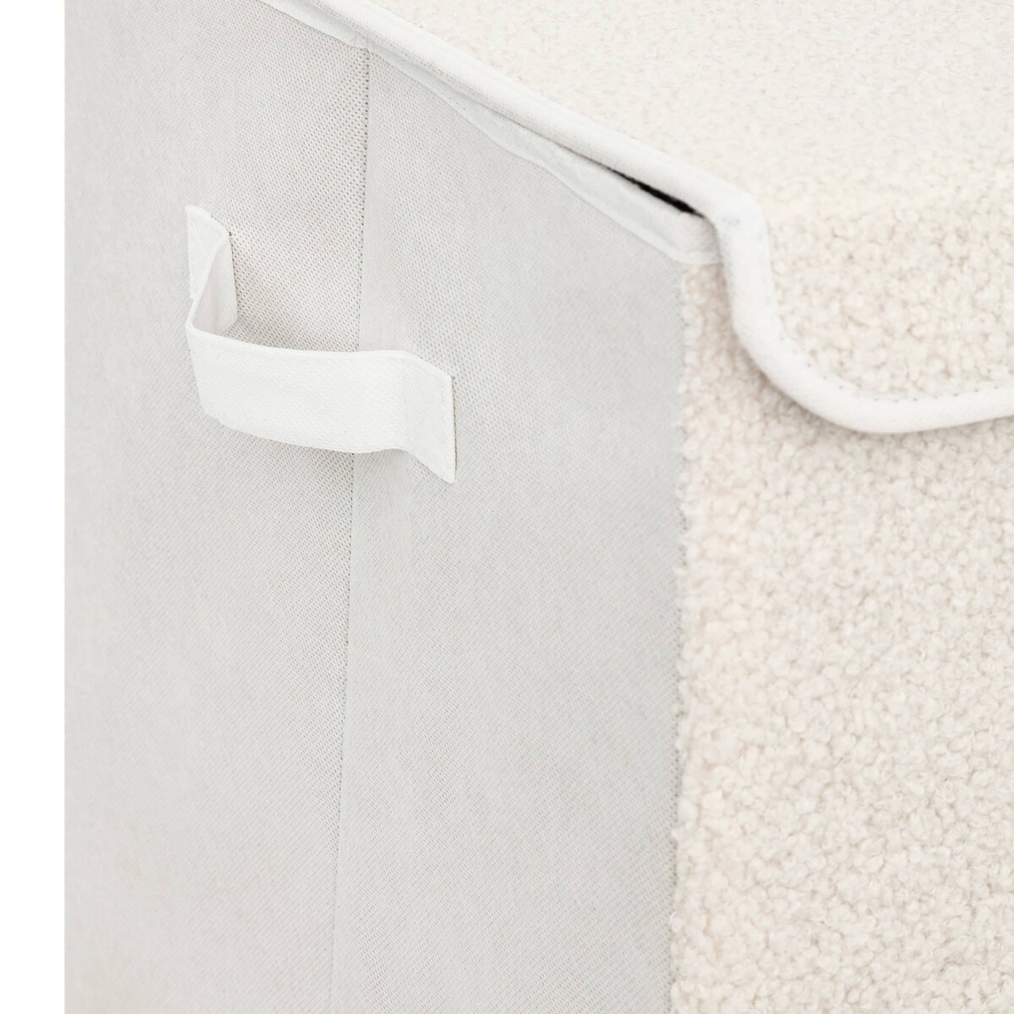 Baúl de almacenamiento infantil yuma blanco rizado 36x57cm