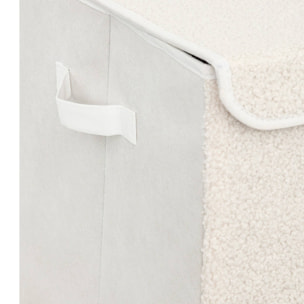Baúl de almacenamiento infantil yuma blanco rizado 36x57cm