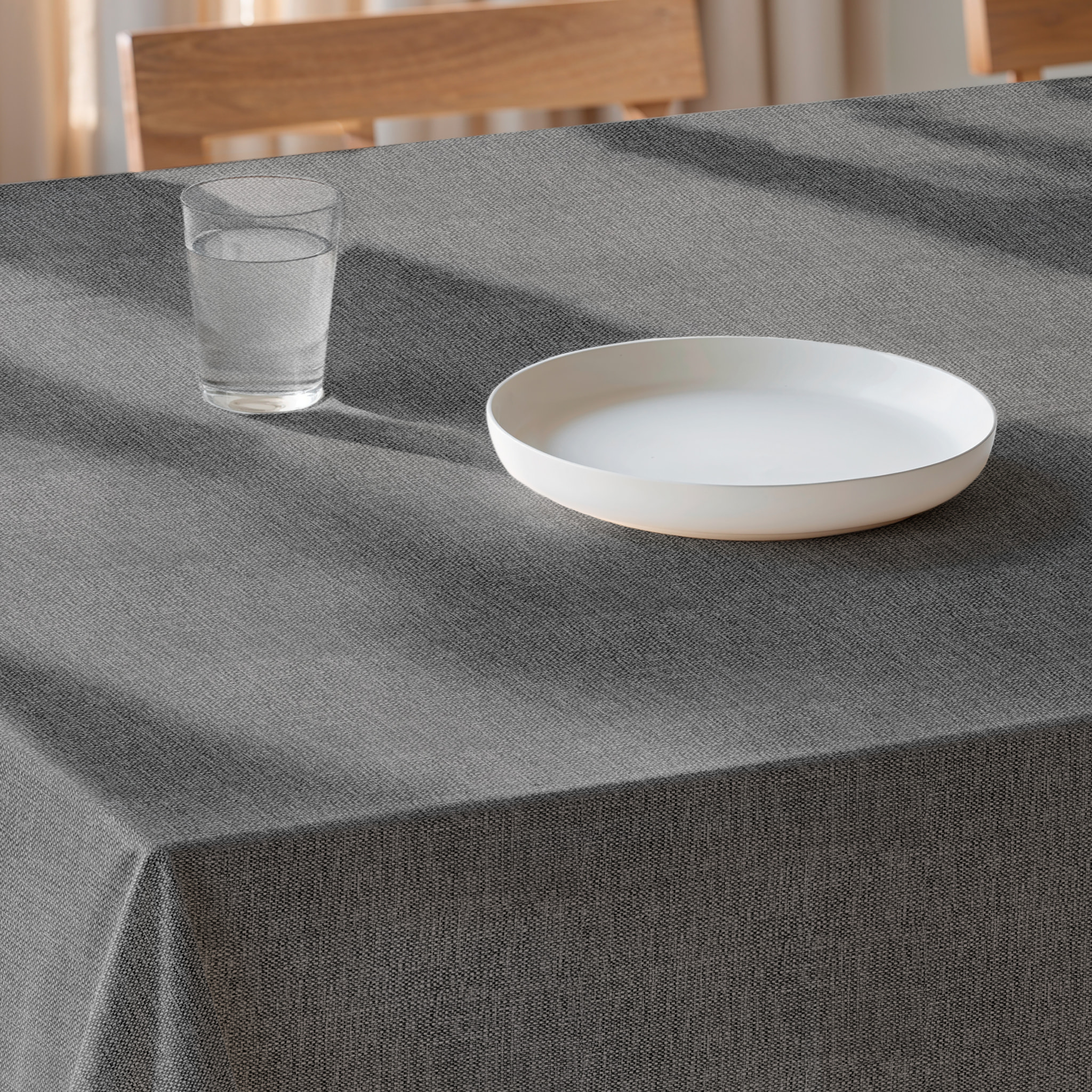 Nappe jacquard unie antitache Indra Grey
