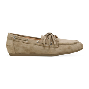 Mocasines planos taupe con cordones
