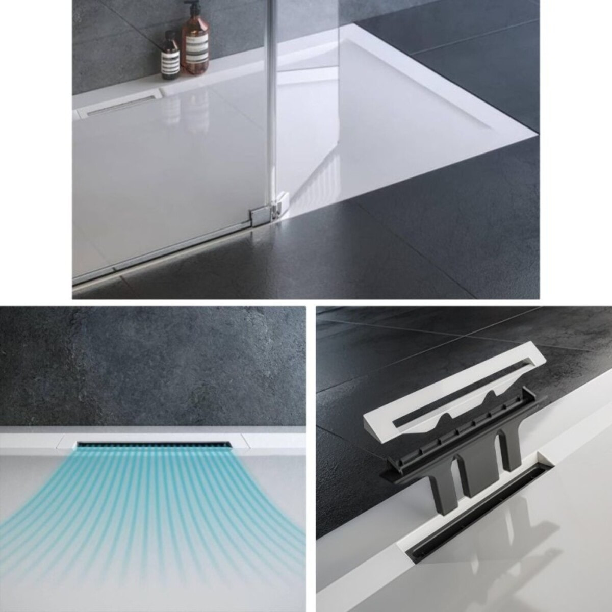 Receveur de douche antidérapant Flight Pure quart de rond blanc